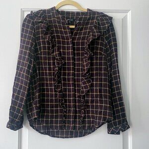 Madewell Maroon Button Down Blouse